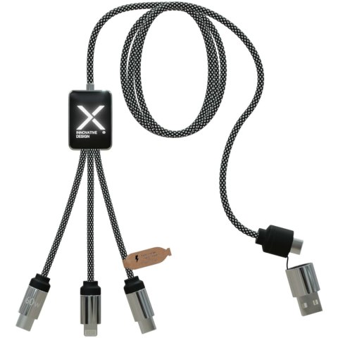 SCX.design C33 kabel do ładowania typu C o mocy 60 W z podwójnym podświetlanym logo melanż czarny (2PX21390)
