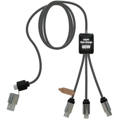 SCX.design C33 kabel do ładowania typu C o mocy 60 W z podwójnym podświetlanym logo melanż czarny (2PX21390)