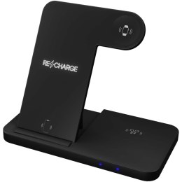 SCX.design W28 bezprzewodowa baza ładująca 3 w 1 ze stojakiem na telefon czarny (2PX13590)