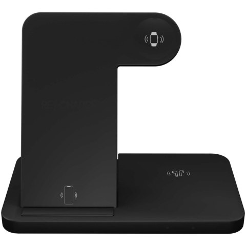 SCX.design W28 bezprzewodowa baza ładująca 3 w 1 ze stojakiem na telefon czarny (2PX13590)