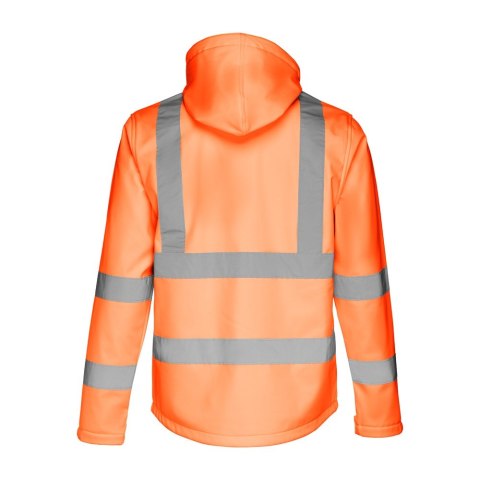 THC ZAGREB WORK. Męska kurtka typu softshell o wysokiej widoczności dla mężczyzn, z odpinanym kapturem