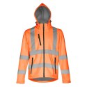 THC ZAGREB WORK. Męska kurtka typu softshell o wysokiej widoczności dla mężczyzn, z odpinanym kapturem