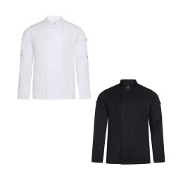 VL AGNI. Kurtka kucharska unisex (190 g/m²) z bawełny (35%) i poliestru z recyklingu (65%)