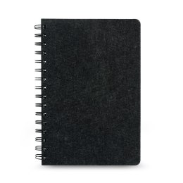 MISHIMA. Notatnik A5 z półtwardą okładką z filcu z recyklingu (100% rPET) z kółkami i stronami w linie