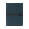 SANDERSON FOLDER. Teczka A4 z PU (50% z recyklingu) z magnetycznym zamknięciem i notatnikiem ze stronami w linie