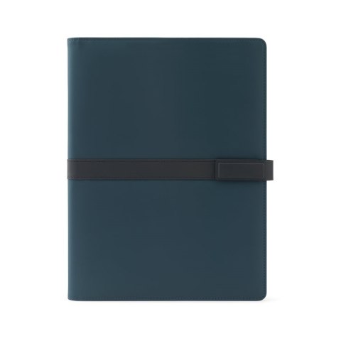 SANDERSON FOLDER. Teczka A4 z PU (50% z recyklingu) z magnetycznym zamknięciem i notatnikiem ze stronami w linie