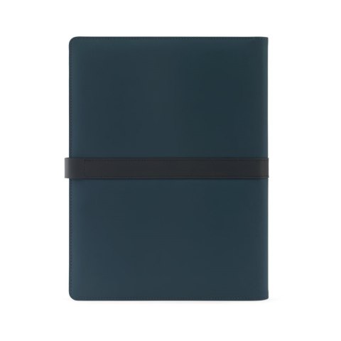 SANDERSON FOLDER. Teczka A4 z PU (50% z recyklingu) z magnetycznym zamknięciem i notatnikiem ze stronami w linie