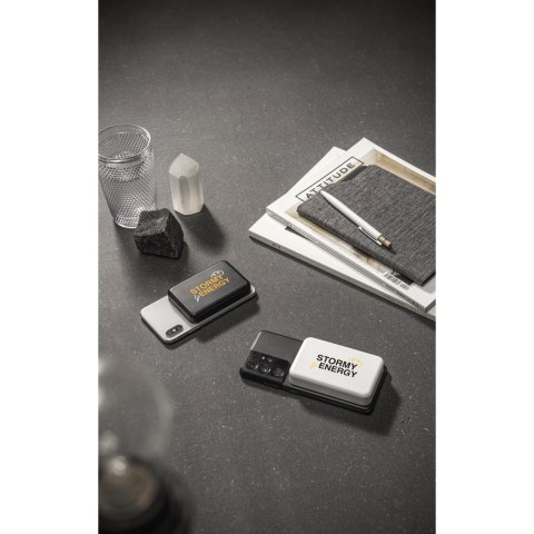 AMPERE. Magnetyczny power bank 5 000 mAh z superszybką ładowarką bezprzewodową 15 W wykonany w 100% z rABS