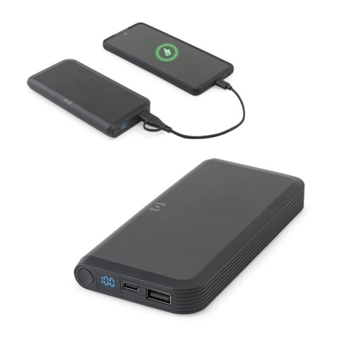BECKER 10. Power bank o pojemności 10 000 mAh wykonany z ABS pochodzącego z recyklingu (100% rABS) z superszybką ładowarką bezpr