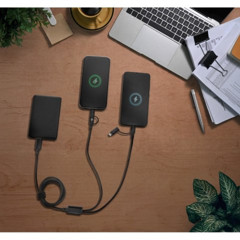 BERTOZZI. Superszybki kabel USB 6 w 1 wykonany z aluminium i przetworzonego PET