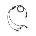 BERTOZZI. Superszybki kabel USB 6 w 1 wykonany z aluminium i przetworzonego PET