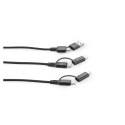 BERTOZZI. Superszybki kabel USB 6 w 1 wykonany z aluminium i przetworzonego PET