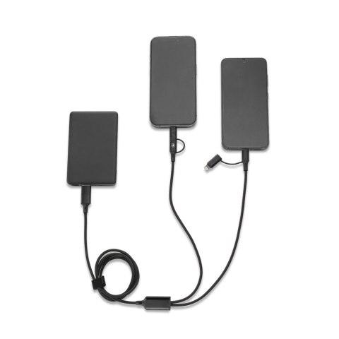 BERTOZZI. Superszybki kabel USB 6 w 1 wykonany z aluminium i przetworzonego PET