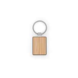 GASTON RECTANGULAR. Prostokątny brelok z żelaza z cynku i bambusa