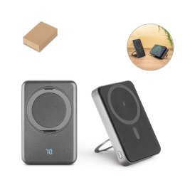 WARSHEL 10. Magnetyczny power bank 10 000 mAh z superszybką ładowarką bezprzewodową 15 W z recyklingowanego ABS (100% rABS) z po