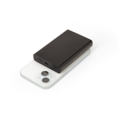 WRIGHT 10. Magnetyczny powerbank z superszybkim ładowaniem z recyklingowanego aluminium i recyklingowanego ABS o pojemności 10 0