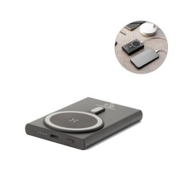 WRIGHT 5. Magnetyczny powerbank z superszybkim ładowaniem z recyklingowanego aluminium i recyklingowanego ABS o pojemności 5000