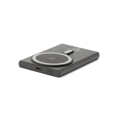 WRIGHT 5. Magnetyczny powerbank z superszybkim ładowaniem z recyklingowanego aluminium i recyklingowanego ABS o pojemności 5000