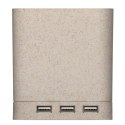 Ładowarka bezprzewodowa 5W ze słomy pszenicznej, hub USB 2.0, pojemnik na przybory do pisania, stojak na telefon