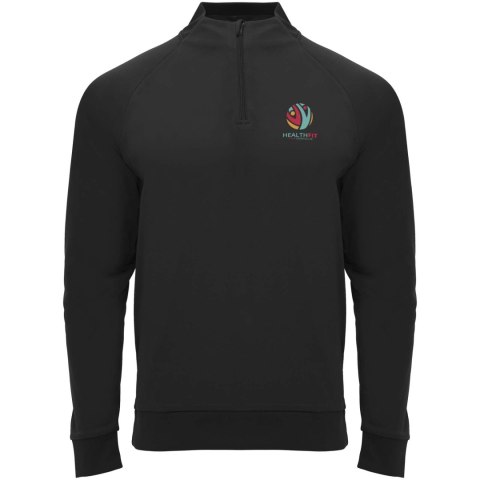 Epiro bluza unisex z długim rękawem i zamkiem błyskawicznym 1/4 200 g/m² czarny