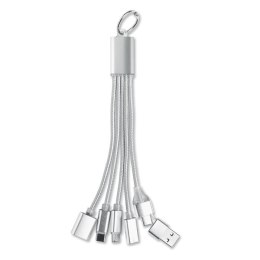Brelok 3w1 kabel ładujący srebrny (MO3150-14)