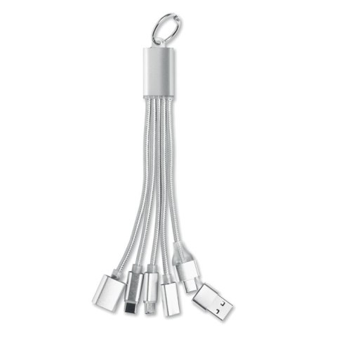 Brelok 3w1 kabel ładujący srebrny (MO3150-14)