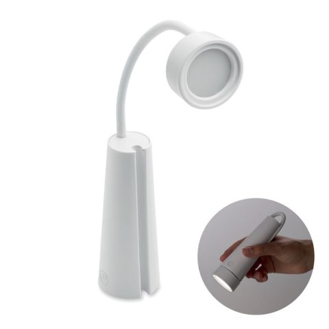Lampa biurkowa i latarka 2 w 1 biały (MO2994-06)