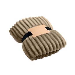Polarowy koc w paski RPET khaki (MO3184-39)