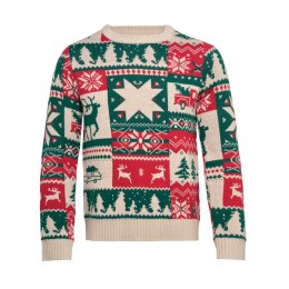 Świąteczny sweter z dzianiny L- beżowy