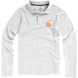 Męskie polo Calgary z długim rękawem 180 g/m² biały