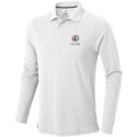 Męskie polo Calgary z długim rękawem 180 g/m² biały