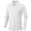 Męskie polo Calgary z długim rękawem 180 g/m² biały