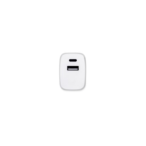 WEGENER. Zasilacz z portem USB-A 18W i USB-C 20W wykonany w 100% z rABS
