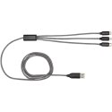 Alphecca - kabel ładujący 5 w 1 wykonany z recyklingowanego aluminium i tworzywa RPET czarny