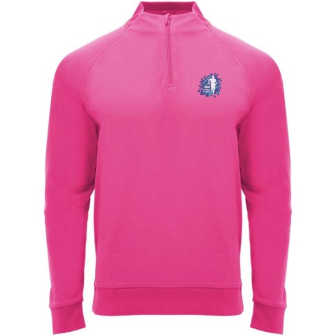 Epiro bluza unisex z długim rękawem i zamkiem błyskawicznym 1/4 200 g/m² fluorescencyjny róż (R11154P2)