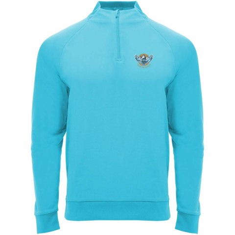 Epiro bluza unisex z długim rękawem i zamkiem błyskawicznym 1/4 200 g/m² turkus fluorescencyjny