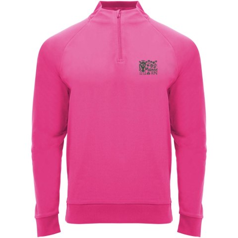 Epiro dziecięca bluza z długim rękawem i zamkiem błyskawicznym 1/4 200 g/m² fluorescencyjny róż (K11154PH)