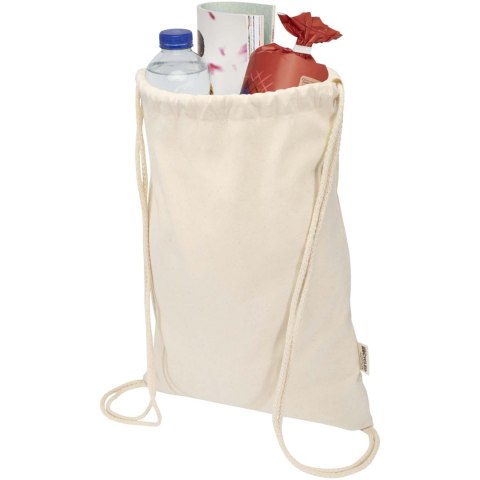 Oregon Blend torba ściągana sznurkiem z materiału materiału z recyklingu, 140 g/m², 5 l, posiadająca certyfikat GRS na