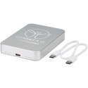 Powerbank Avis 10 000 mAh z recyklingowanego aluminium, z wbudowanym magnesem srebrny