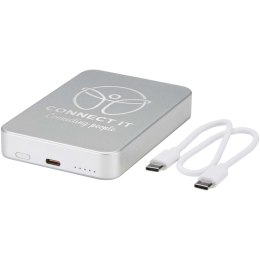 Powerbank Avis 10 000 mAh z recyklingowanego aluminium, z wbudowanym magnesem srebrny