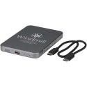 Powerbank Avis 5000 mAh z recyklingowanego aluminium posiadającego certyfikację RCS, z wbudowanym magnesem metaliczny