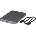 Powerbank Avis 5000 mAh z recyklingowanego aluminium posiadającego certyfikację RCS, z wbudowanym magnesem metaliczny