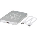 Powerbank Avis 5000 mAh z recyklingowanego aluminium posiadającego certyfikację RCS, z wbudowanym magnesem srebrny