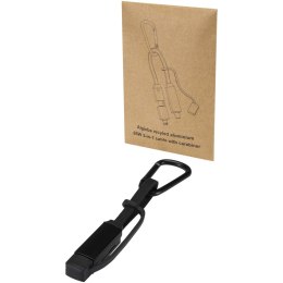 Kabel ładujący Algieba 65 W 5 w 1 wykonany z recyklingowanego aluminium, z karabińczykiem czarny
