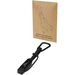 Kabel ładujący Algieba 65 W 5 w 1 wykonany z recyklingowanego aluminium, z karabińczykiem czarny