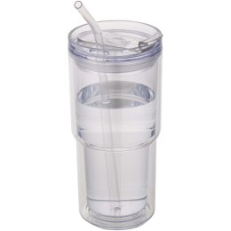 Kubek plastikowy Archer o pojemności 480 ml z podwójnymi ściankami przezroczysty klarowny