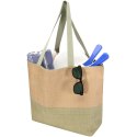 Rhythm - duża torba na ramię z papieru słomianego, z zamkiem błyskawicznym, pojemność 21 litrów melanż zielony