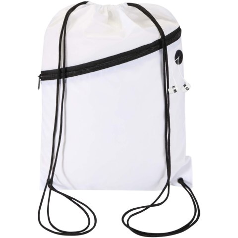 Worek Oriole z tworzywa sztucznego RPET, ściągany sznurkiem, z przednią kieszenią zapinaną na zamek, pojemność 5 litró