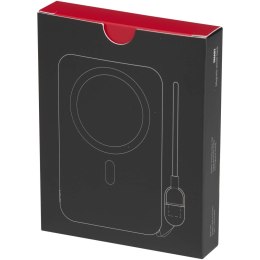Powerbank SMART o pojemności 5000 mAh, wykonany z tworzywa sztucznego pochodzącego z recyklingu, ze smyczą na szyję cz