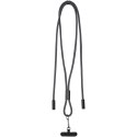 SMART 65 W - kabel ładujący wykonany z tworzywa sztucznego RPET, ze smyczą czarny